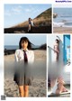 A collage of photos of a woman in a school uniform.